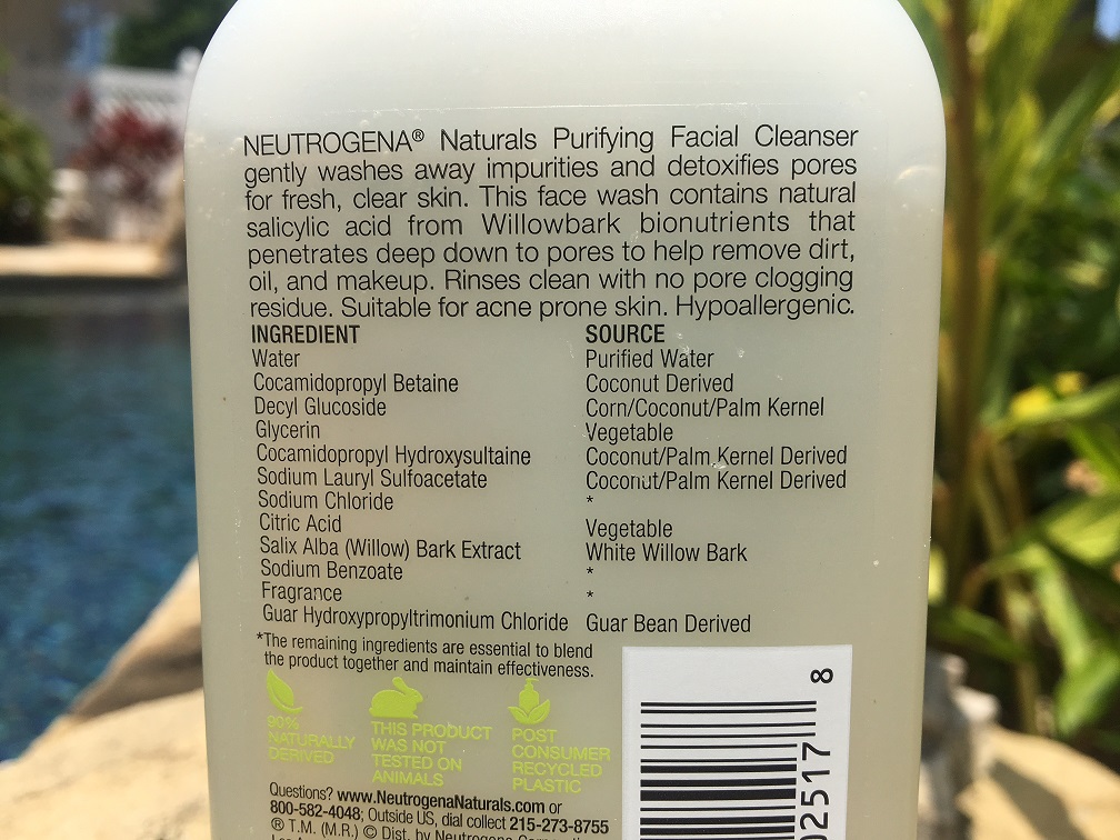 Neutrogena Naturals Purifying Facial Cleanser Ingredients