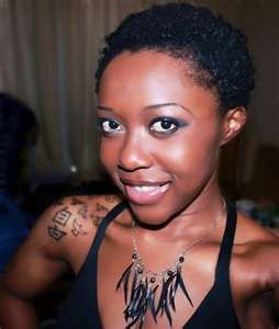 extremely short cut black woman